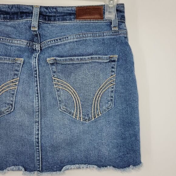 Hollister high rise distressed mini  skirt size 5 waist 27. ^ - Picture 8 of 9